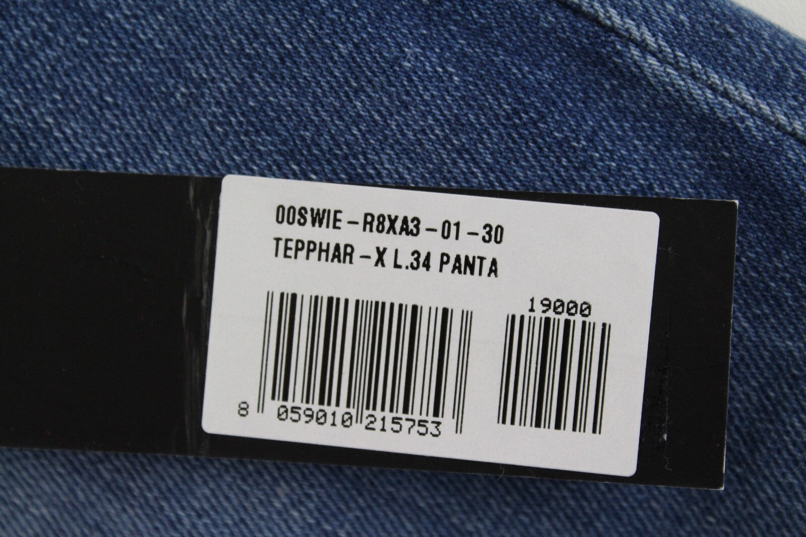 DIESEL Tepphar-X R8XA3 vyriški mėlyni ploni morkų spalvos džinsai W30/L34 tamprūs skalbinių spalvos džinsai 