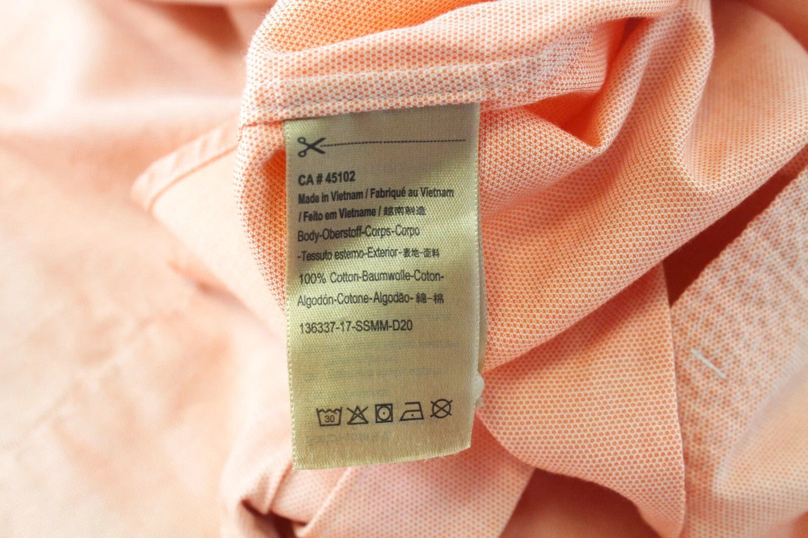 SCOTCH &amp; SODA Ams Couture vyriški marškinėliai S dydžio oranžiniai medvilniniai skalbti ilgomis rankovėmis 