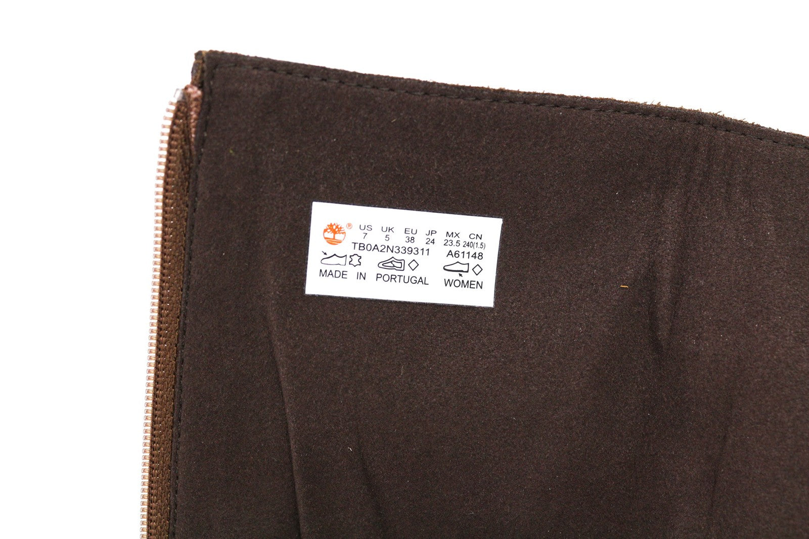 TIMBERLAND moteriški aulinukai EU38 EU39 rudi odiniai Almonto noselės su užtrauktuku ilgi batai 