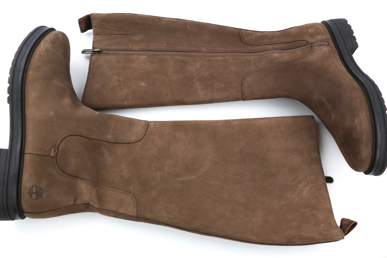 TIMBERLAND moteriški aulinukai EU38 EU39 rudi odiniai Almonto noselės su užtrauktuku ilgi batai 