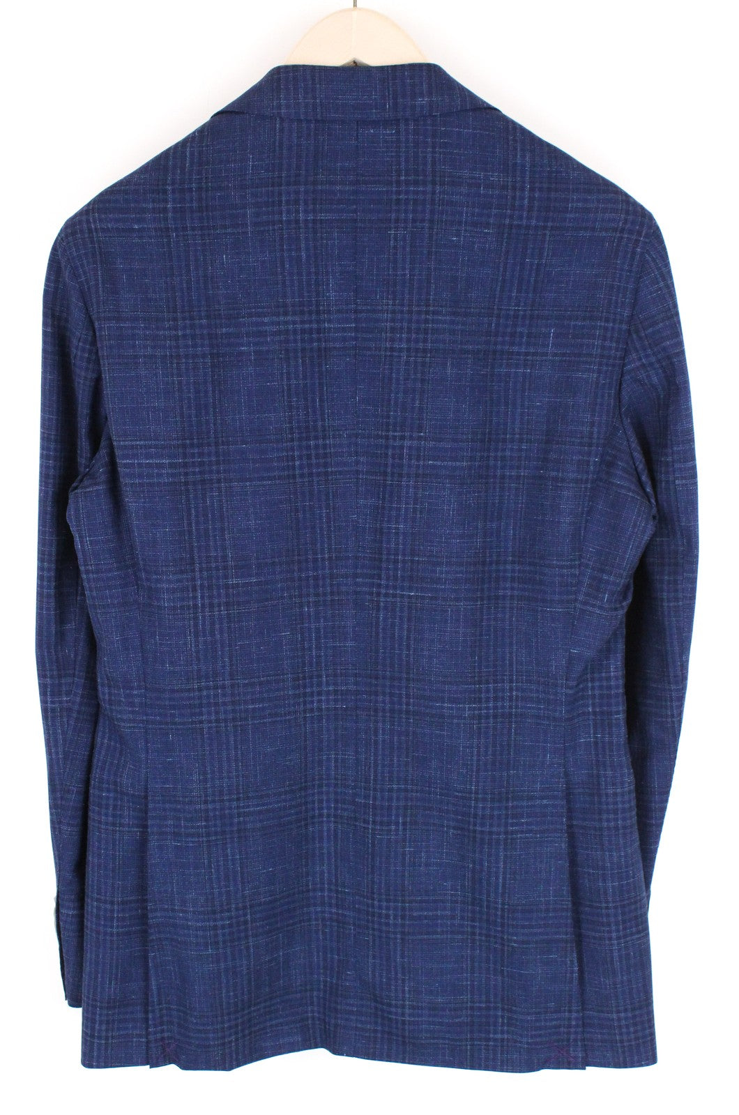 SUITSUPPLY vyriškas kostiumas „Havana“, UK36R, mėlynas languotas, dviejų dalių, vilnonis, šilkinis, lininis, plonas 