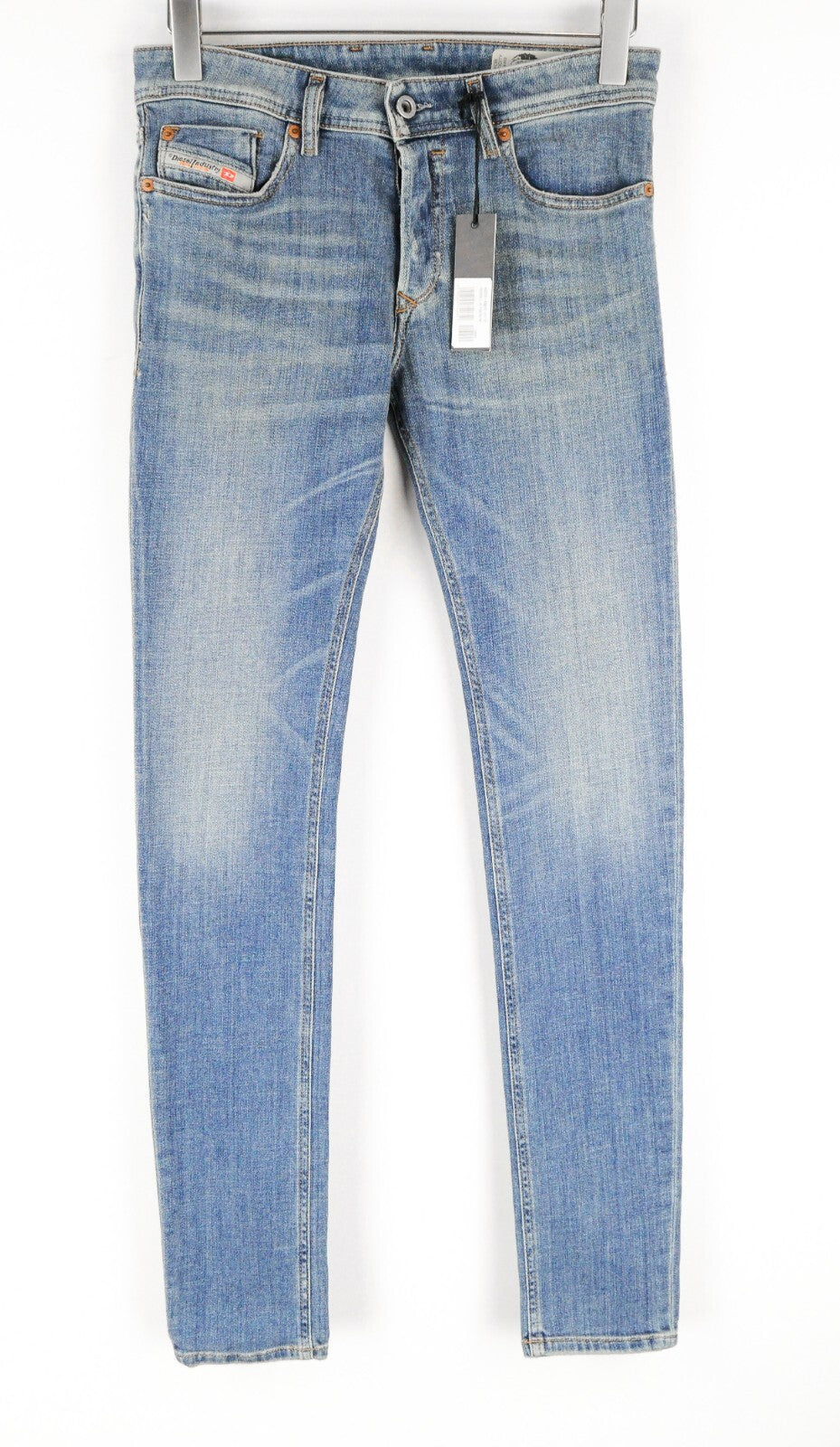 DIESEL Troxer R6AP8 vyriški mėlyni džinsai W28/L32 Slim Skinny skalbtos medvilnės tamprės 