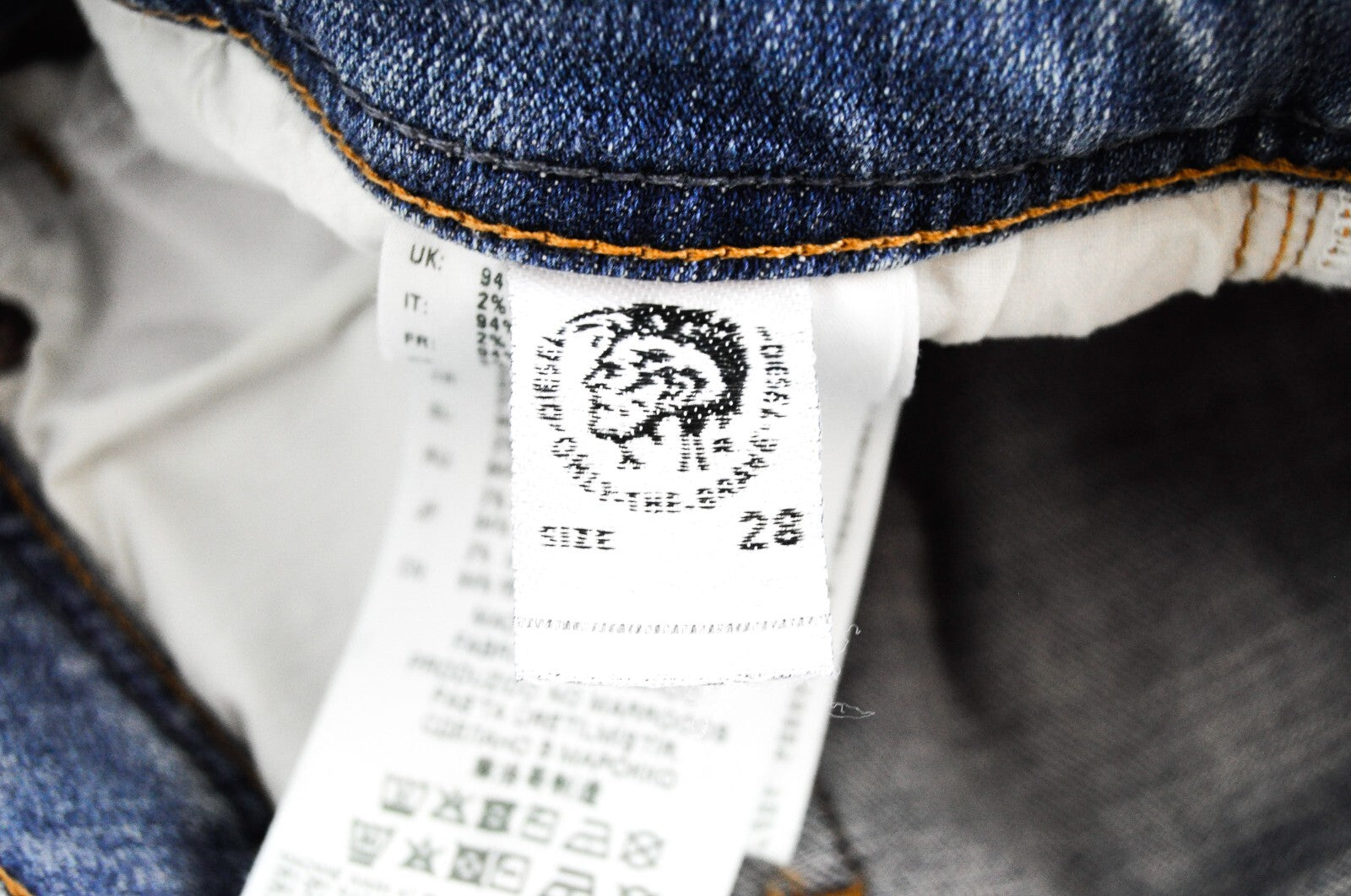 DIESEL Troxer R6AP8 vyriški mėlyni džinsai W28/L32 Slim Skinny skalbtos medvilnės tamprės 