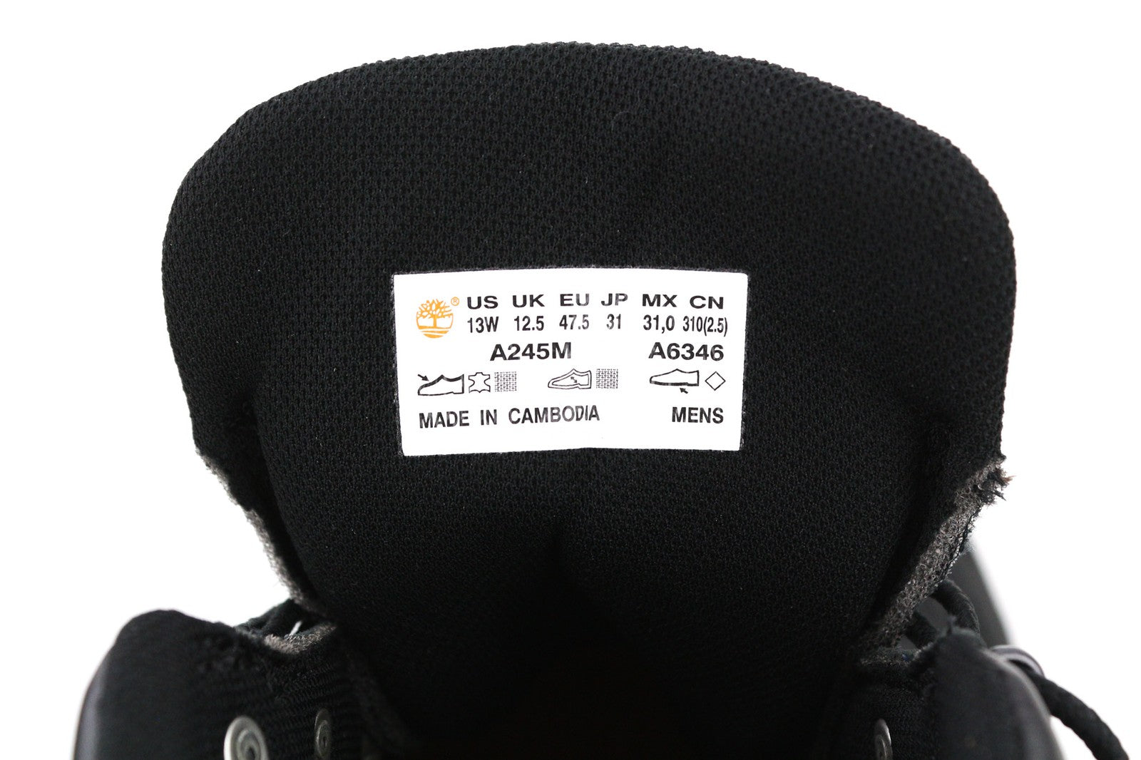 TIMBERLAND A245M vyriški batai EU46 EU47.5 juodi odiniai migdolų nosys su raišteliais ReBOTL 