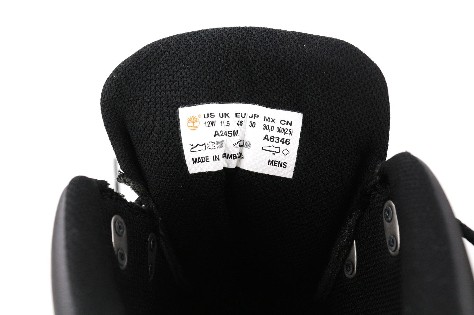 TIMBERLAND A245M vyriški batai EU46 EU47.5 juodi odiniai migdolų nosys su raišteliais ReBOTL 