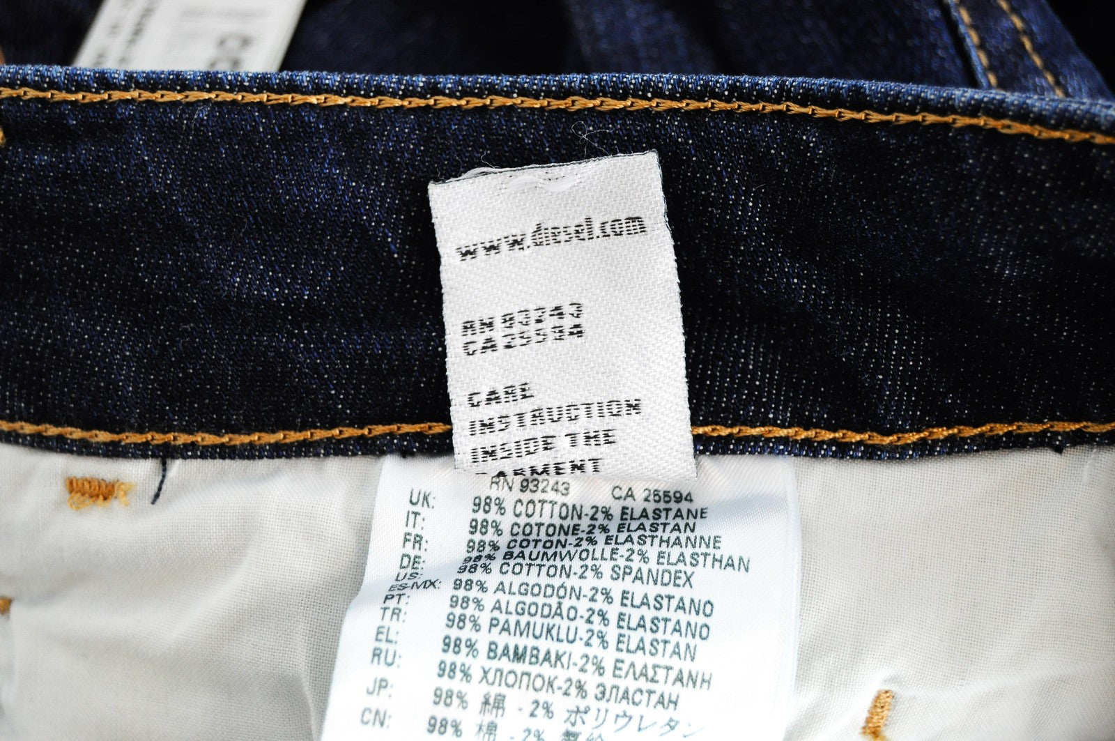 DIESEL D-Bazer 082AY vyriški mėlyni džinsai W27/L32 siaurėjantys, išplauti su sagomis 