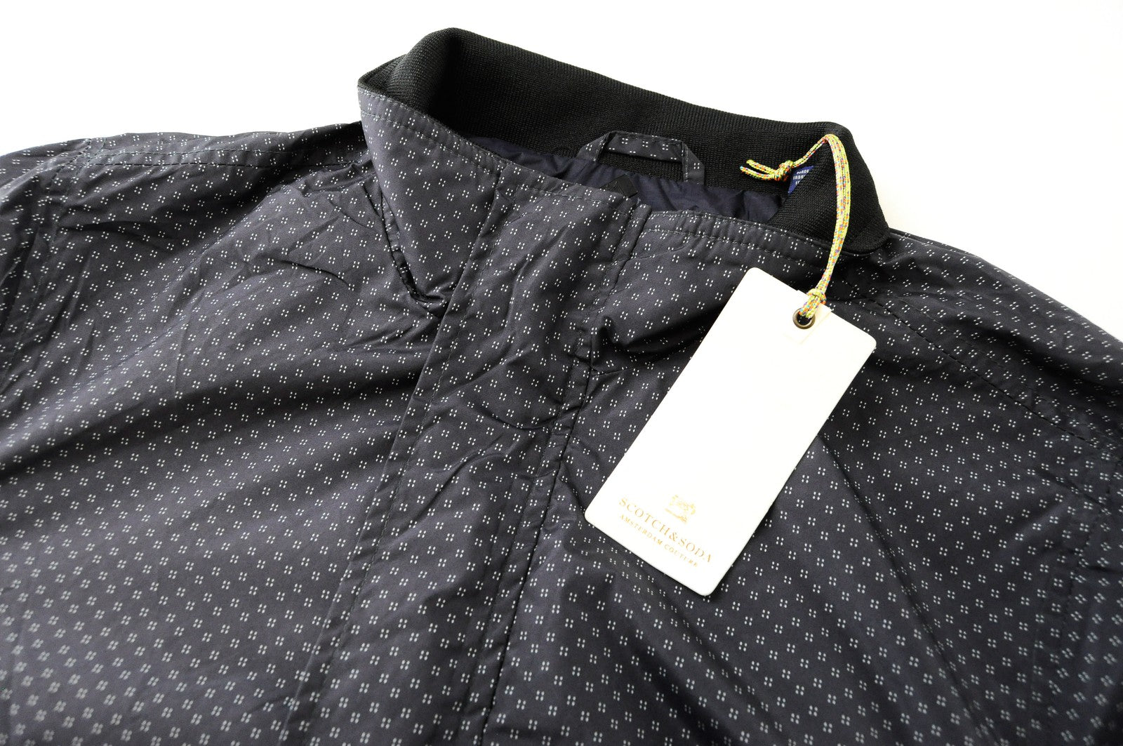 SCOTCH &amp; SODA Ams Couture vyriška striukė M tamsiai pilka su pamušalu ir raštuota ilgomis rankovėmis 