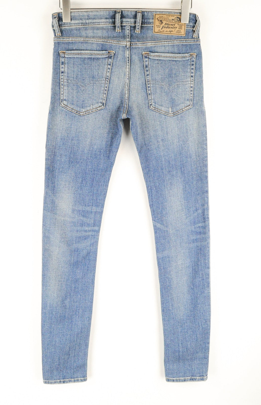 DIESEL Troxer R6AP8 vyriški mėlyni džinsai W28/L32 Slim Skinny sendinto dėmėto džinso rašto 