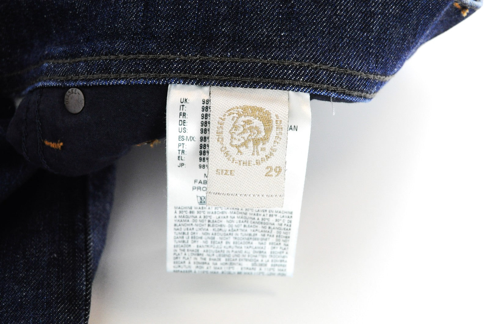 DIESEL Tepphar R845B vyriški mėlyni džinsai W29/L32 Stone Wheel Slim Carrot Stretch 