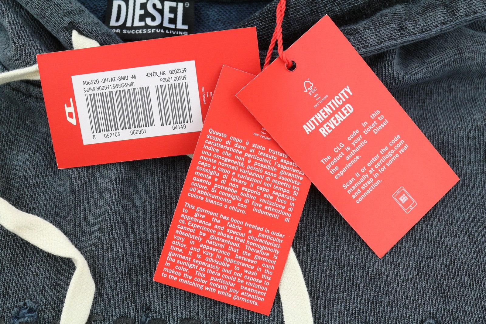 DIESEL S-Ginn-Hood-E1 vyriškas džemperis su gobtuvu M, pilkos spalvos, su gobtuvu, kengūros spalvos, rekomenduojama kaina – 195 € 