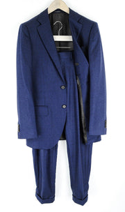 SUITSUPPLY Lazio Men's Suit UK40L Woolen Slim Cut Woven Melange 2-Piece Classic