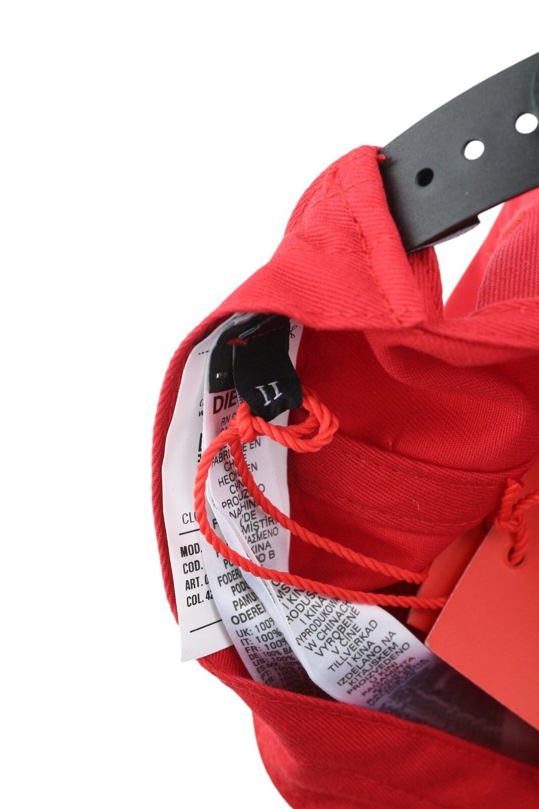 DIESEL Corry-Gum vyriška kepurė OS raudona beisbolo medvilninis lopas priekyje logotipas laisvalaikio unisex 