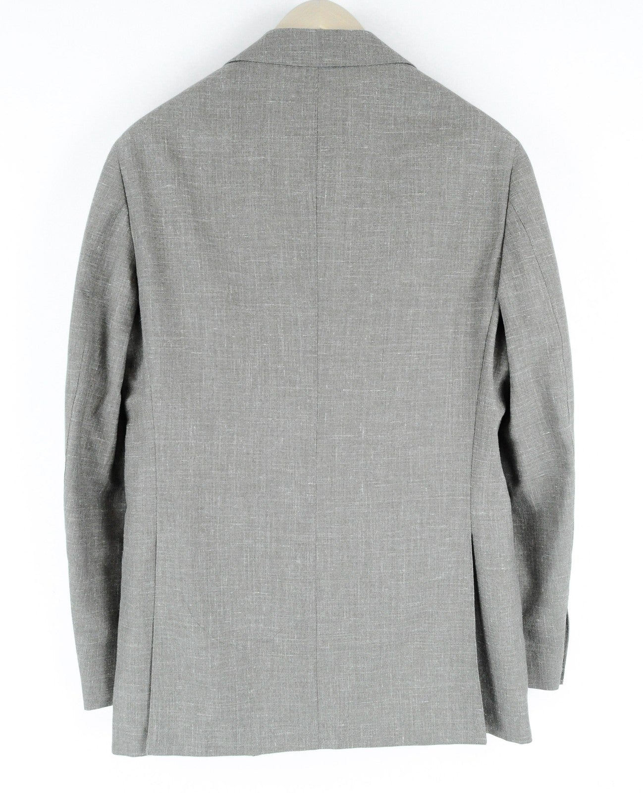 SUITSUPPLY vyriškas pilkas švarkas „Havana Jetted FL“ su vilna, šilku, linu, plonas kirpimas 