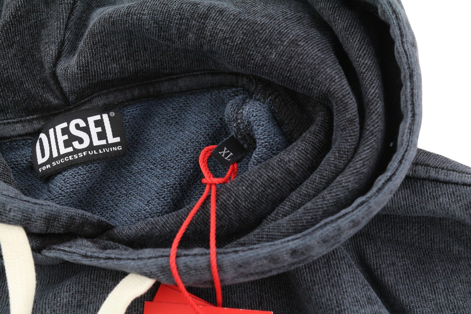 DIESEL S-Ginn-Hood-E1 vyriškas džemperis su gobtuvu XL dydžio, pilkas, su gobtuvu ir kengūra, rekomenduojama kaina – 195 € 