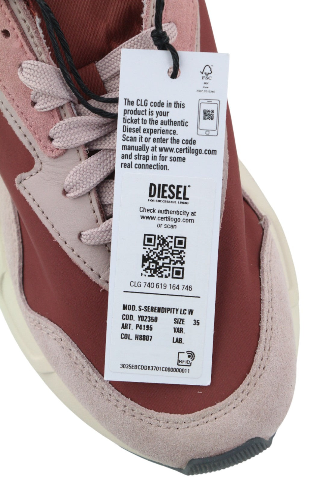 DIESEL S-Serendipity LC moteriški sportbačiai, EU35, UK3, suvarstomi, žemakulniai, violetiniai, rekomenduojama kaina – 150 € 