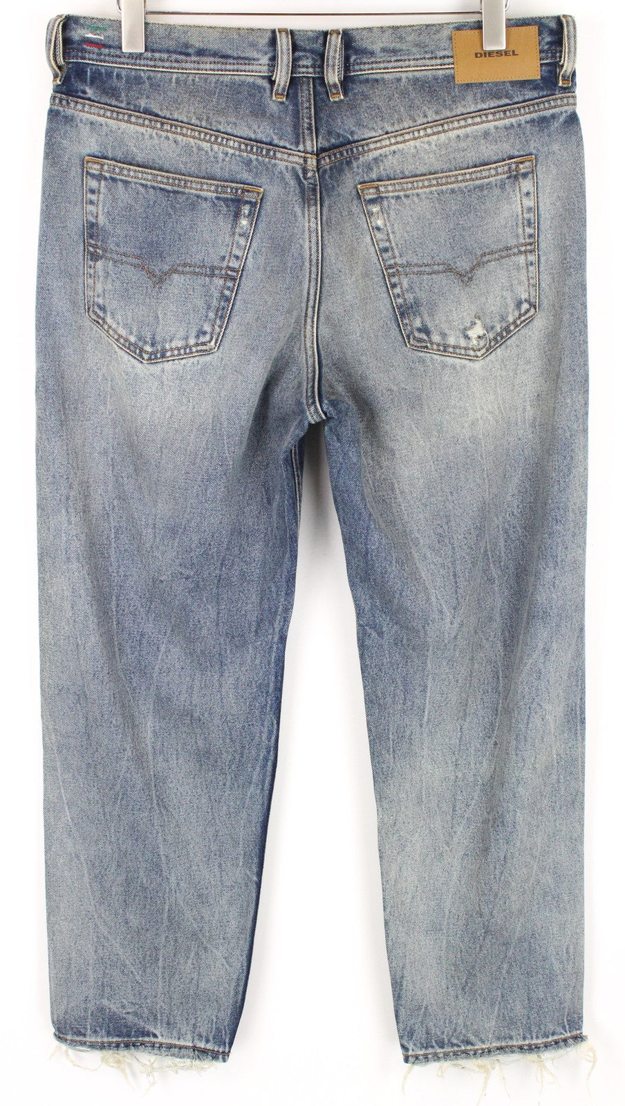 DIESEL Dagh-XP 084ZS Men's Jeans W32/L32 Straight Fit Washed Blue Ripped Cotton