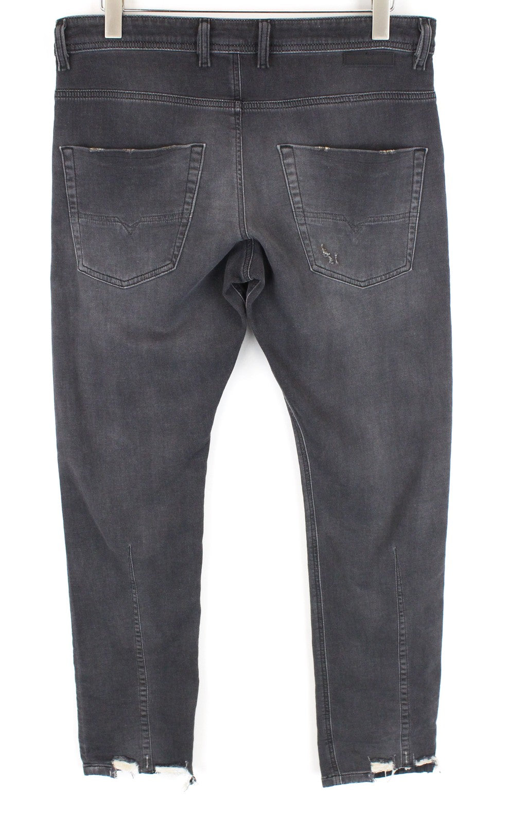 DIESEL Krooley CB-NE 069EM vyriški pilki plėšyti sportiniai džinsai joggingui W32 Slim skalbti 