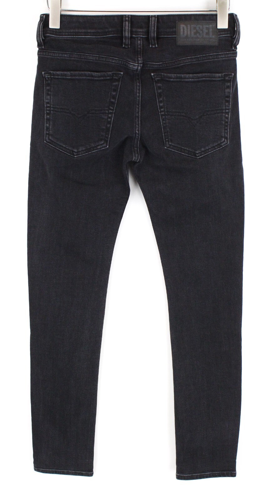 DIESEL Sleenker-X 0870G vyriški mėlyni džinsai W27/L32 juodi išblukinti, ploni, aptempti 