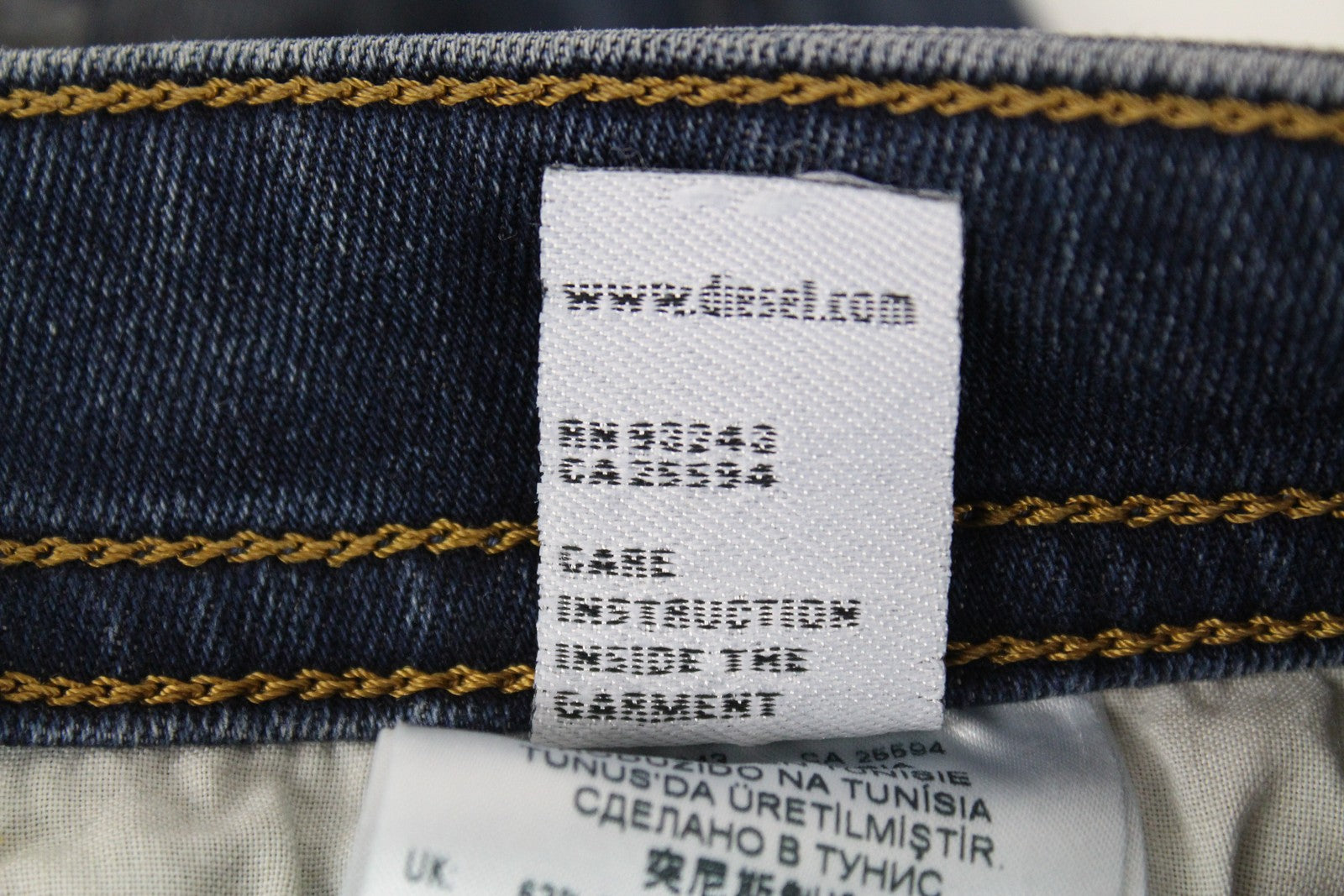 DIESEL Thommer 083AC vyriški džinsai W28/L30 Slim Fit Skinny mėlyni su plėšytomis medvilnės juostelėmis 