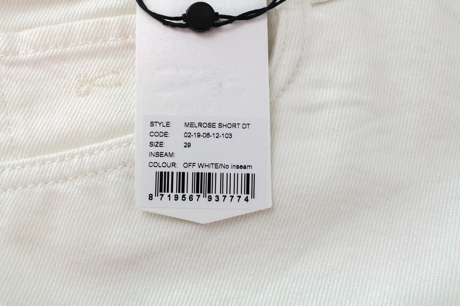 DENHAM Melrose moteriški džinsiniai šortai W29 balkšvi, vasariniai, medvilniniai, su sagomis priekyje 