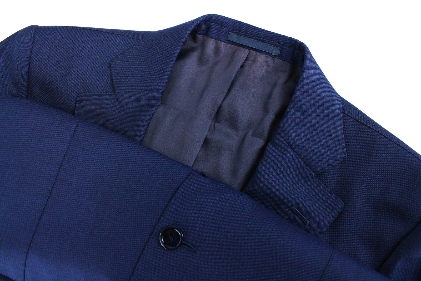 SUITSUPPLY Lazio Men's Suit UK40L Blue Pure Wool 2-Piece Classic Twill Lined