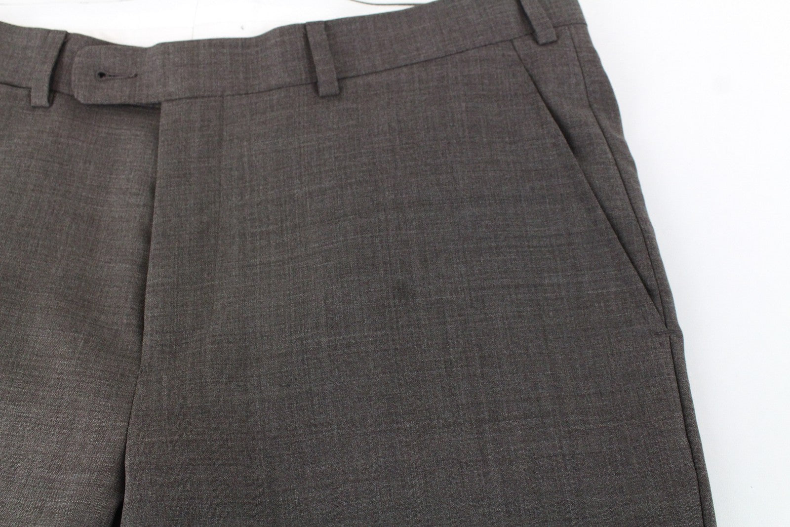 SUITSUPPLY Brescia Men's Brown Trousers UK38S Pure Wool Straight Fit Melange