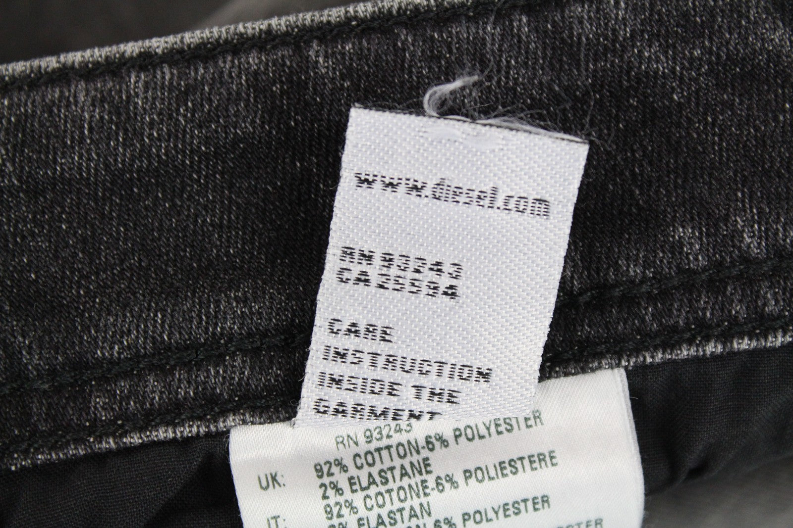 DIESEL Troxer R4NQ8 vyriški džinsai W31/L30 Slim Fit, skalbtos pilkos spalvos, tamprios medvilnės medžiagos 