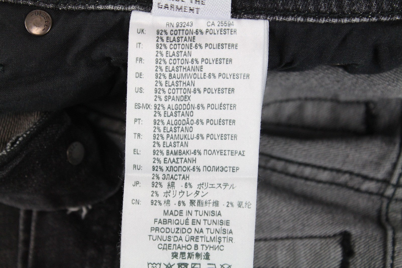 DIESEL Troxer R4NQ8 vyriški džinsai W31/L30 Slim Fit, skalbtos pilkos spalvos, tamprios medvilnės medžiagos 