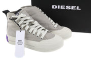 DIESEL S-Muji moteriški sportbačiai pilki, aukšta pakulnė, nėriniuoti, dygsniuoti, RRP 180 € 