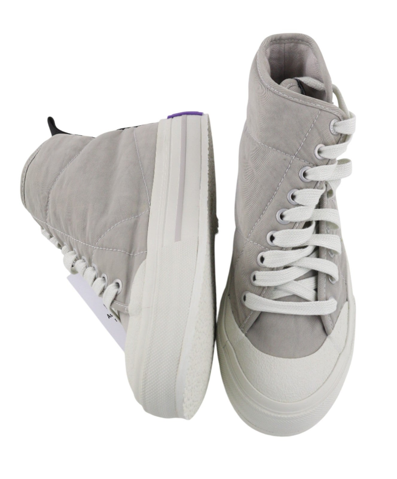 DIESEL S-Muji moteriški sportbačiai pilki, aukšta pakulnė, nėriniuoti, dygsniuoti, RRP 180 € 