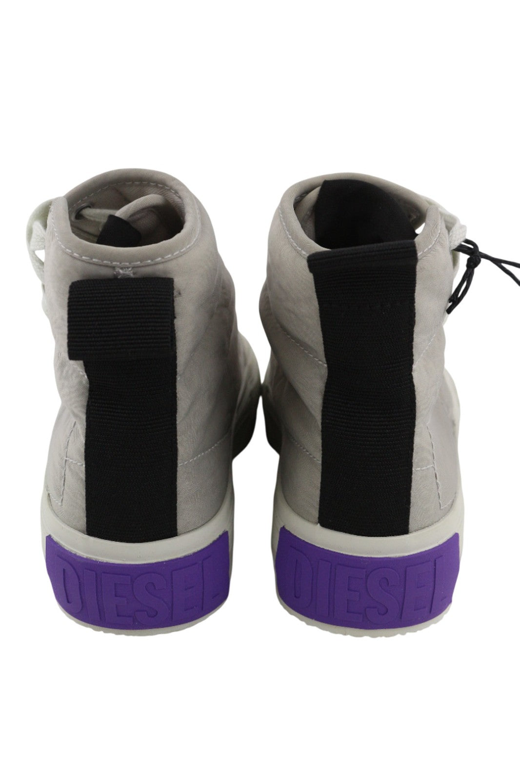 DIESEL S-Muji moteriški sportbačiai pilki, aukšta pakulnė, nėriniuoti, dygsniuoti, RRP 180 € 