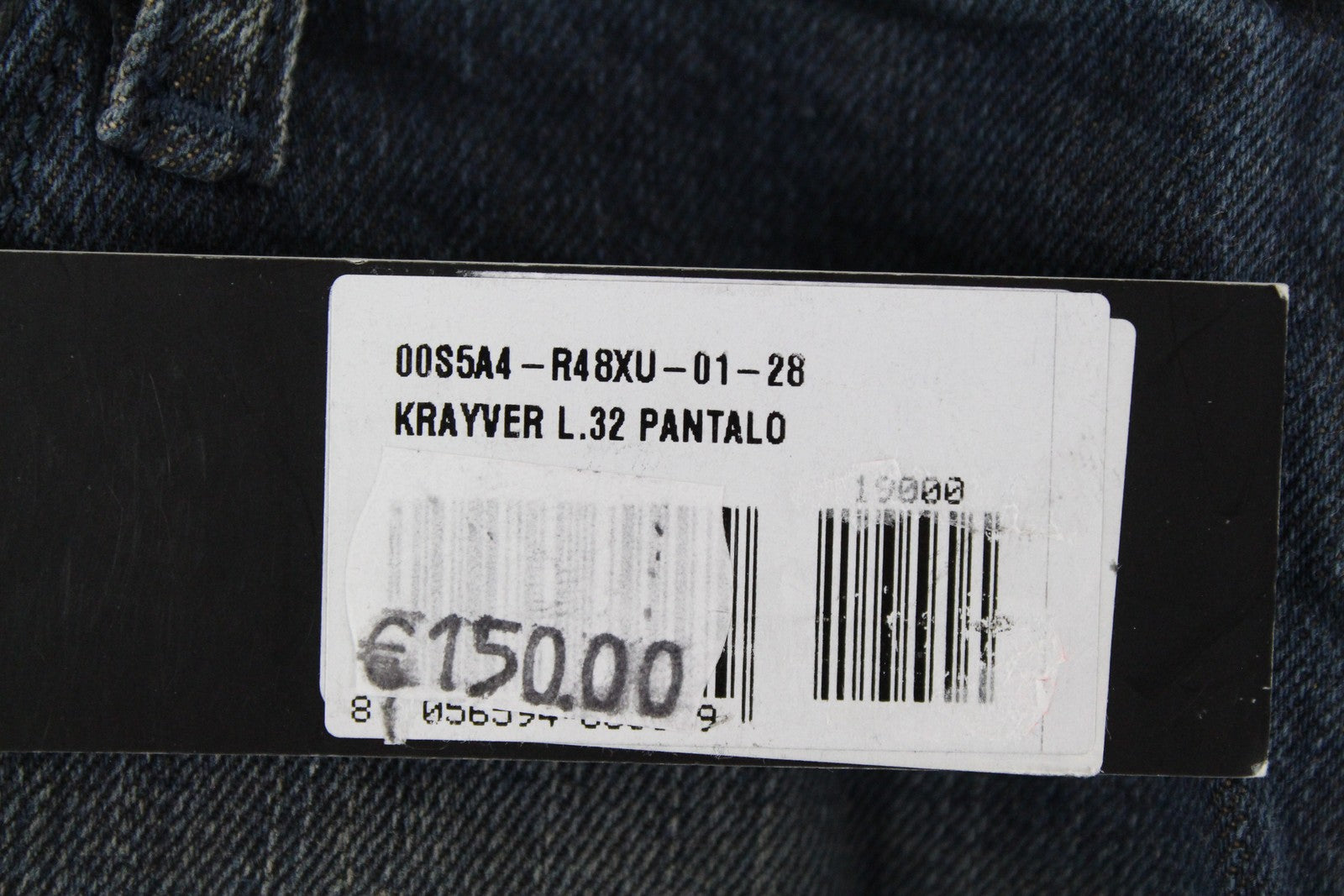 DIESEL Krayver R48XU vyriški džinsai W28/L32 Slim Fit morkų mėlynos spalvos tamprios medvilnės kelnės 