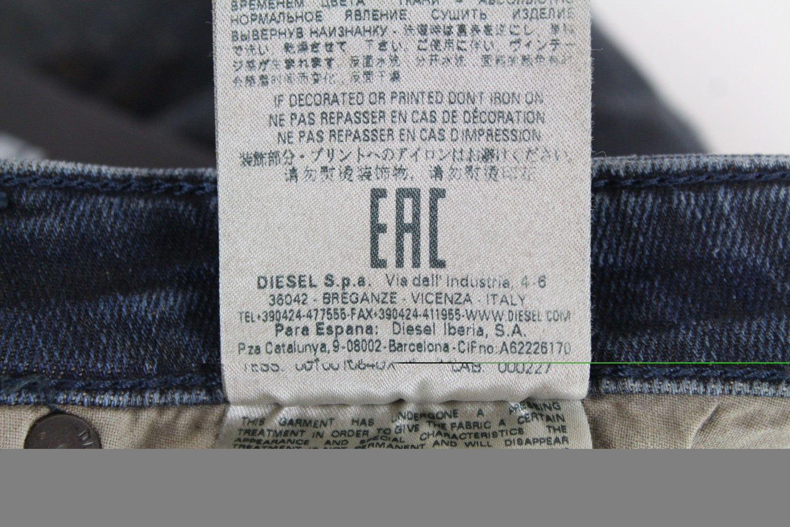 DIESEL Krayver R48XU vyriški džinsai W28/L32 Slim Fit morkų mėlynos spalvos tamprios medvilnės kelnės 