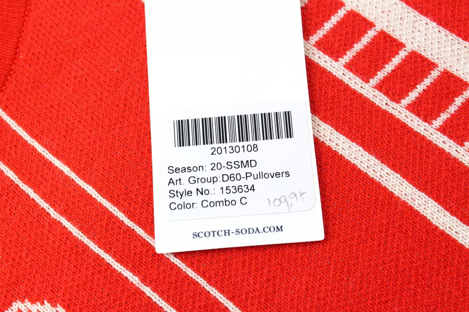 SCOTCH &amp; SODA Ams Blauw vyriškas megztinis ~XL raudonos spalvos medvilnės raštais megztas megztinis 