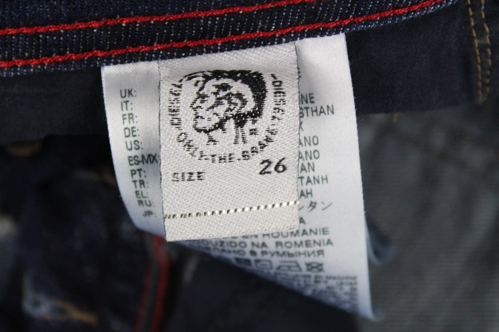 DIESEL Larkee-Beex 084QT Men's Jeans W26/L30 Tapered Fit Blue Cotton Ripped