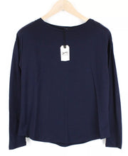 DENHAM Sierra moteriški ilgomis rankovėmis marškinėliai XS dydžio, tamsiai mėlyni, apvaliu kaklu, medvilninis megztinis 