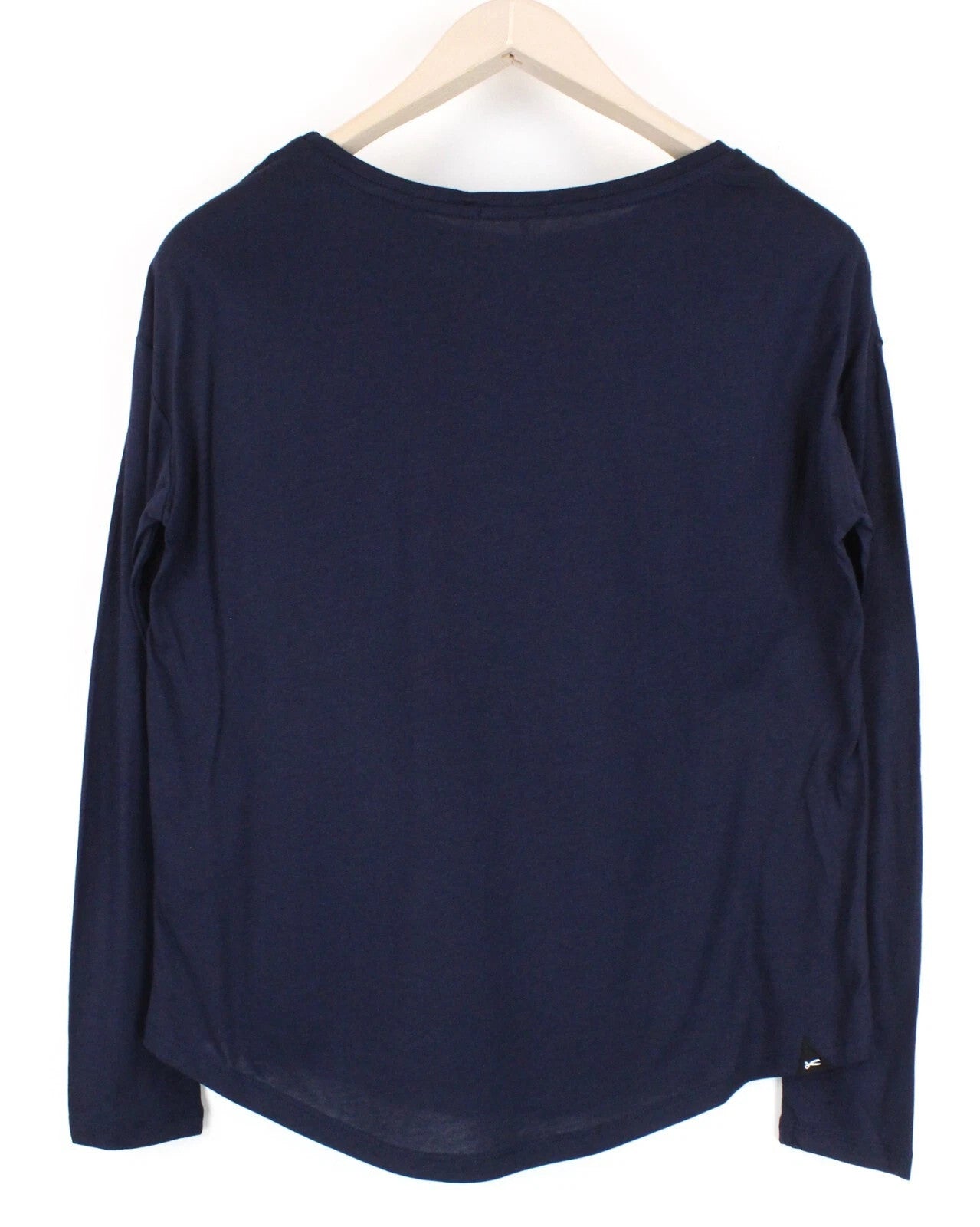 DENHAM Sierra moteriški ilgomis rankovėmis marškinėliai XS dydžio, tamsiai mėlyni, apvaliu kaklu, medvilninis megztinis 