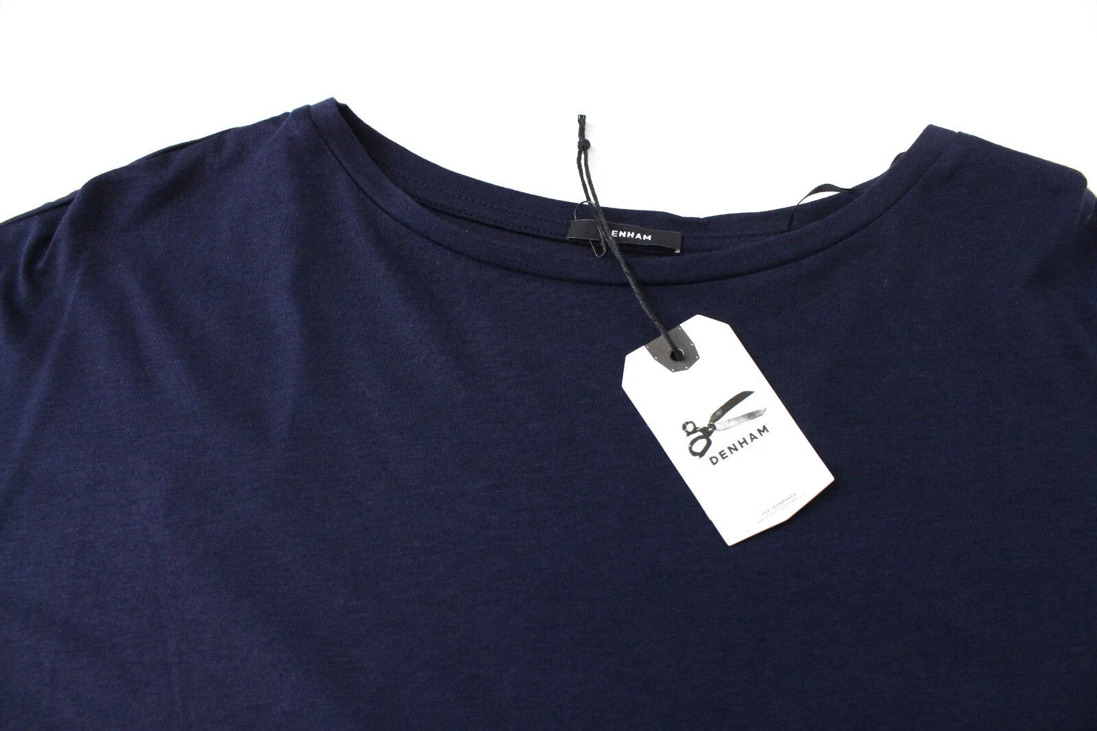 DENHAM Sierra moteriški ilgomis rankovėmis marškinėliai XS dydžio, tamsiai mėlyni, apvaliu kaklu, medvilninis megztinis 