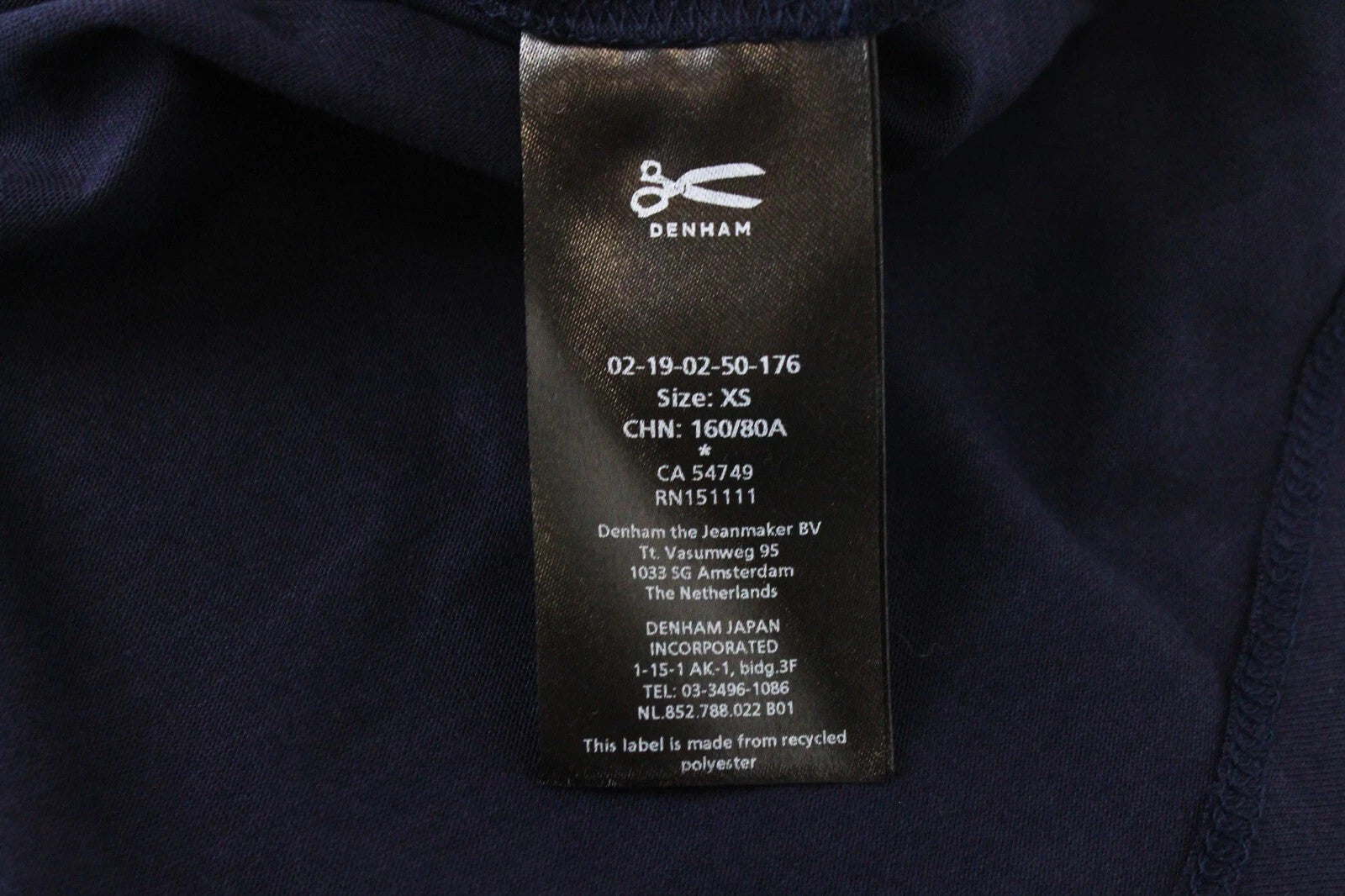 DENHAM Sierra moteriški ilgomis rankovėmis marškinėliai XS dydžio, tamsiai mėlyni, apvaliu kaklu, medvilninis megztinis 