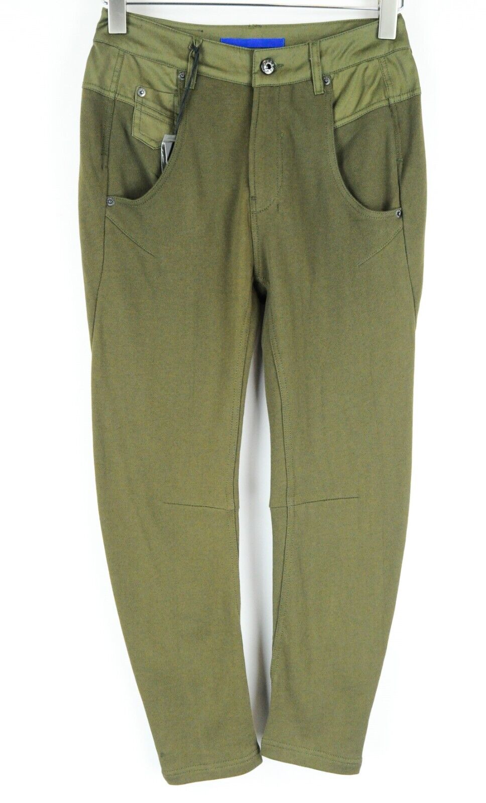 DIESEL Fayza-AA 0EALI Women's Olive Green Trousers 24 Boyfriend Fit Jogger Style