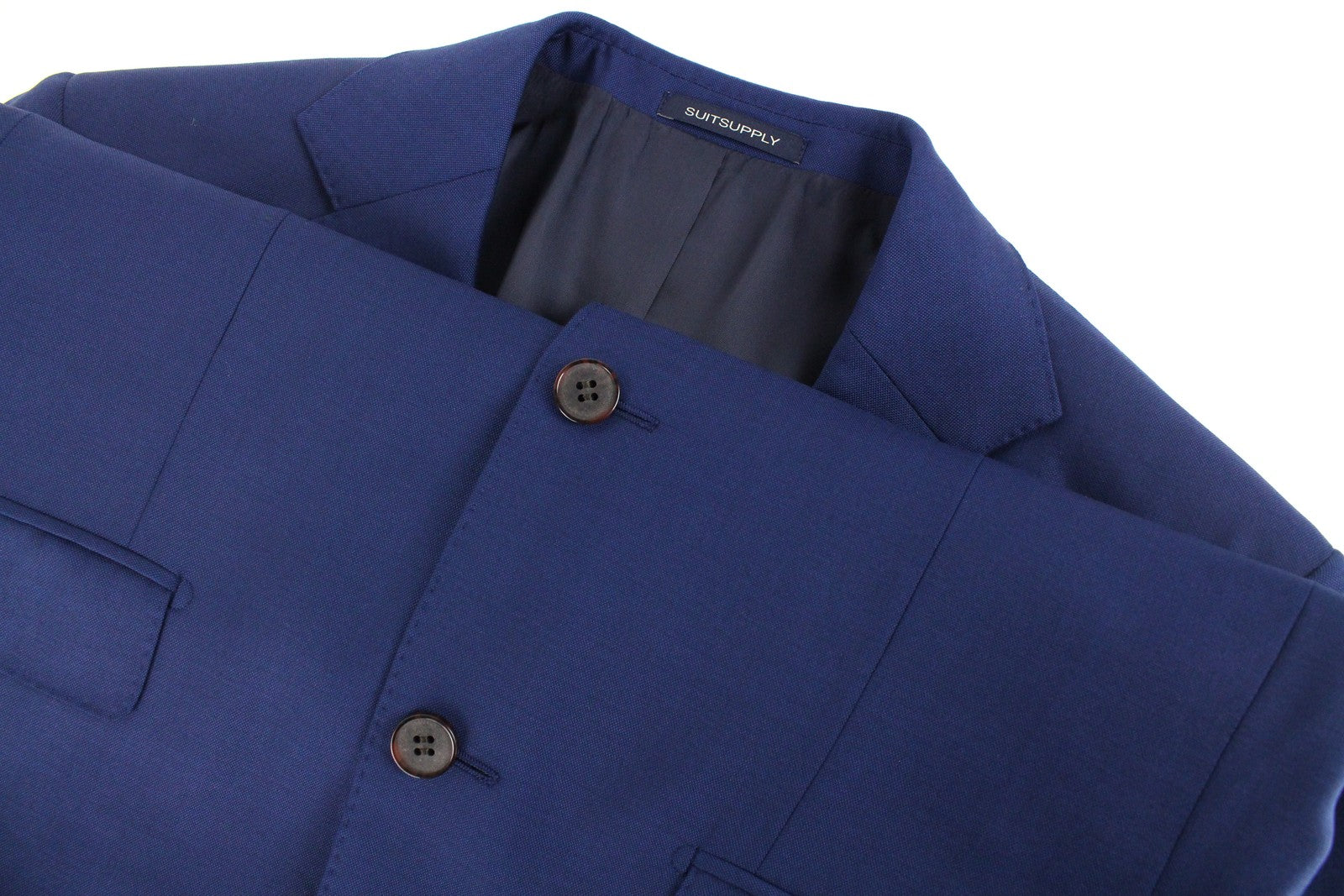 SUITSUPPLY Napoli Men's Blazer UK38R Super 110's Wool Blue Single-Breasted