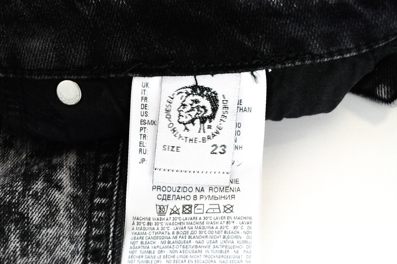 DIESEL Neekhol 069AB moteriški mėlyni džinsai W23/L32 akmens skalavimo rašto, plėšyti, tiesaus kirpimo 