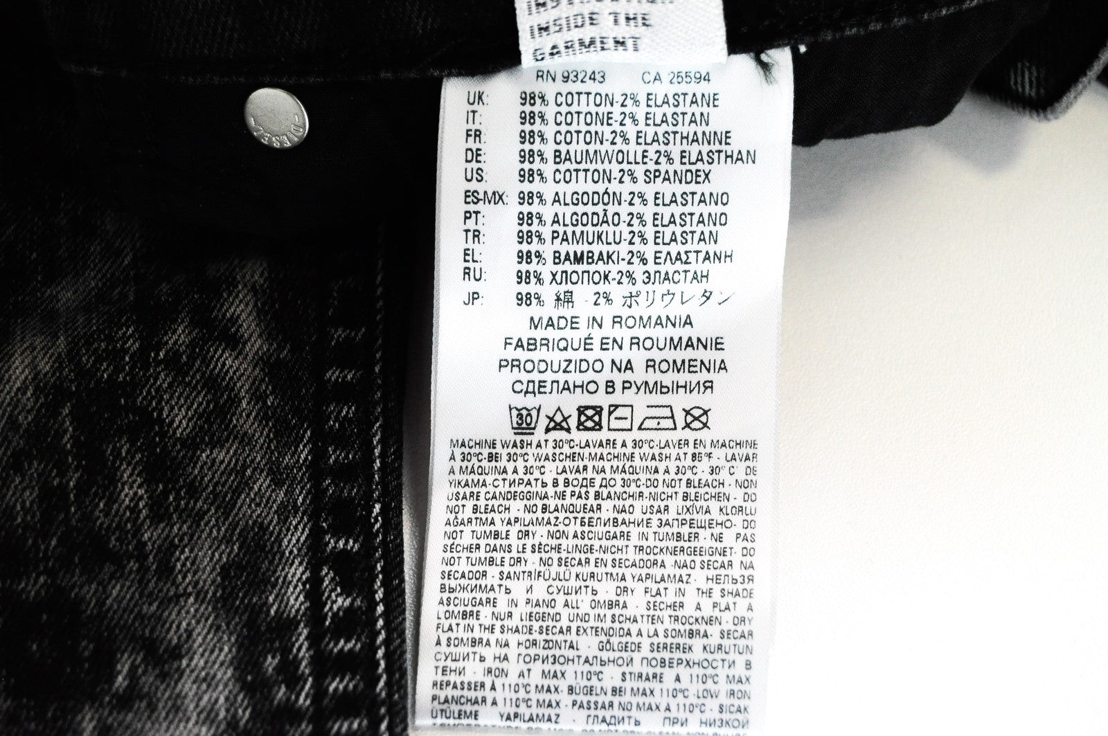 DIESEL Neekhol 069AB moteriški mėlyni džinsai W23/L32 akmens skalavimo rašto, plėšyti, tiesaus kirpimo 