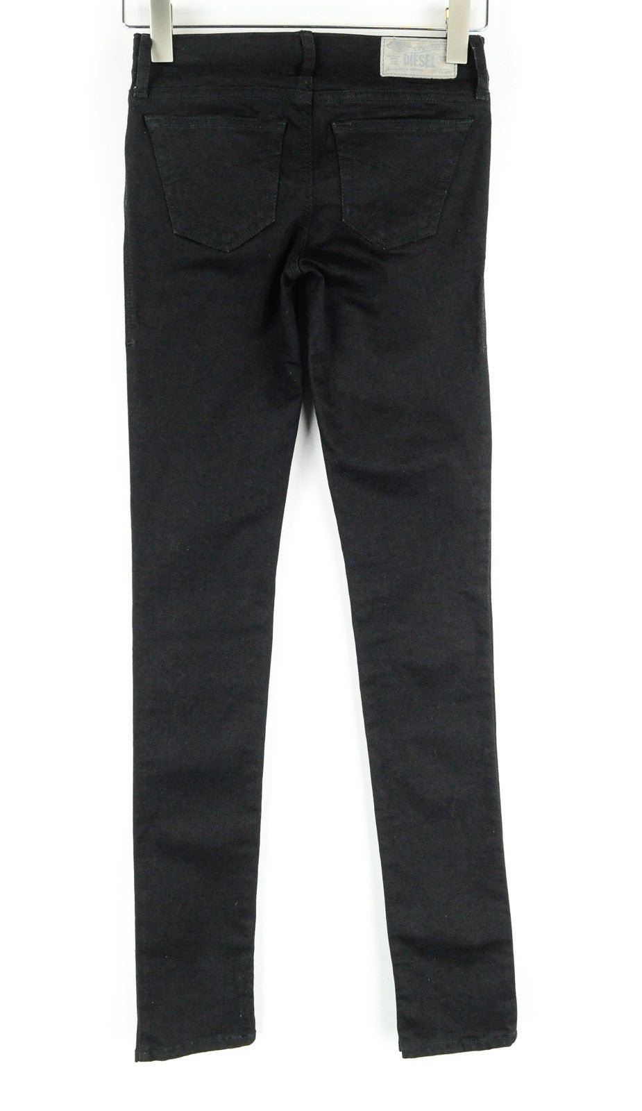 DIESEL Groupee 0R84A moteriški juodi džinsai W23/L32 žemo juosmens, itin ploni, aptempti