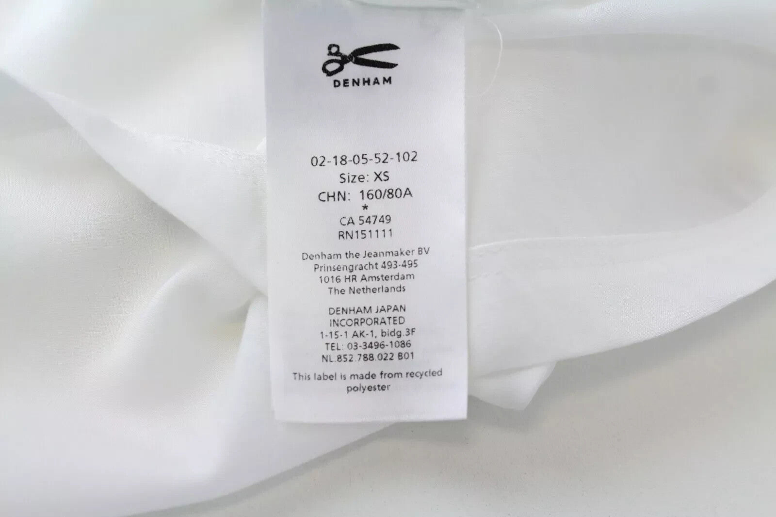 DENHAM Scout Women's T-Shirt XS White See-Through Short Sleeve Round Neck Top