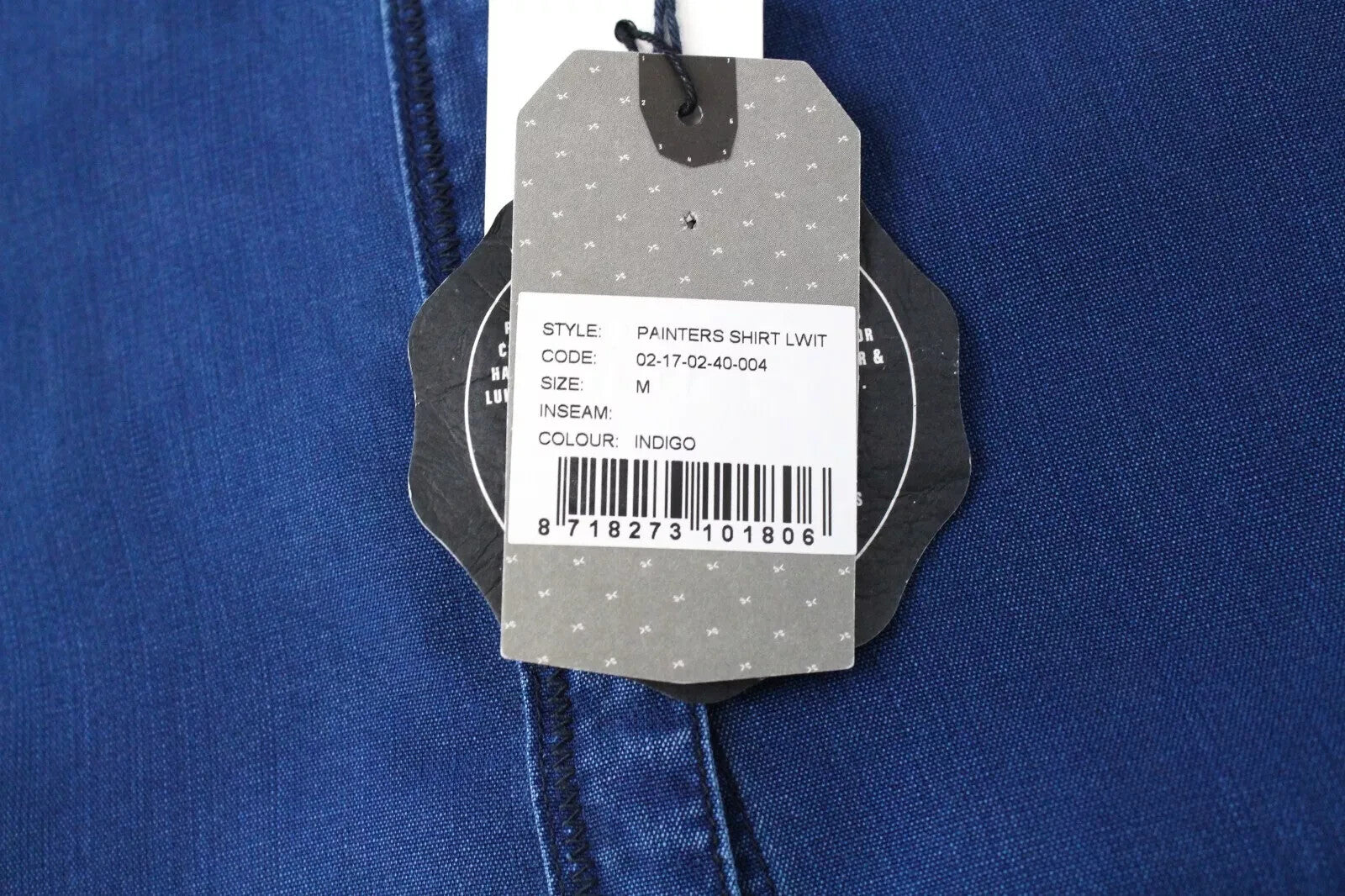 DENHAM Painters moteriški marškinėliai ilgomis rankovėmis, mėlyni, su sagomis apykakle, M dydžio 