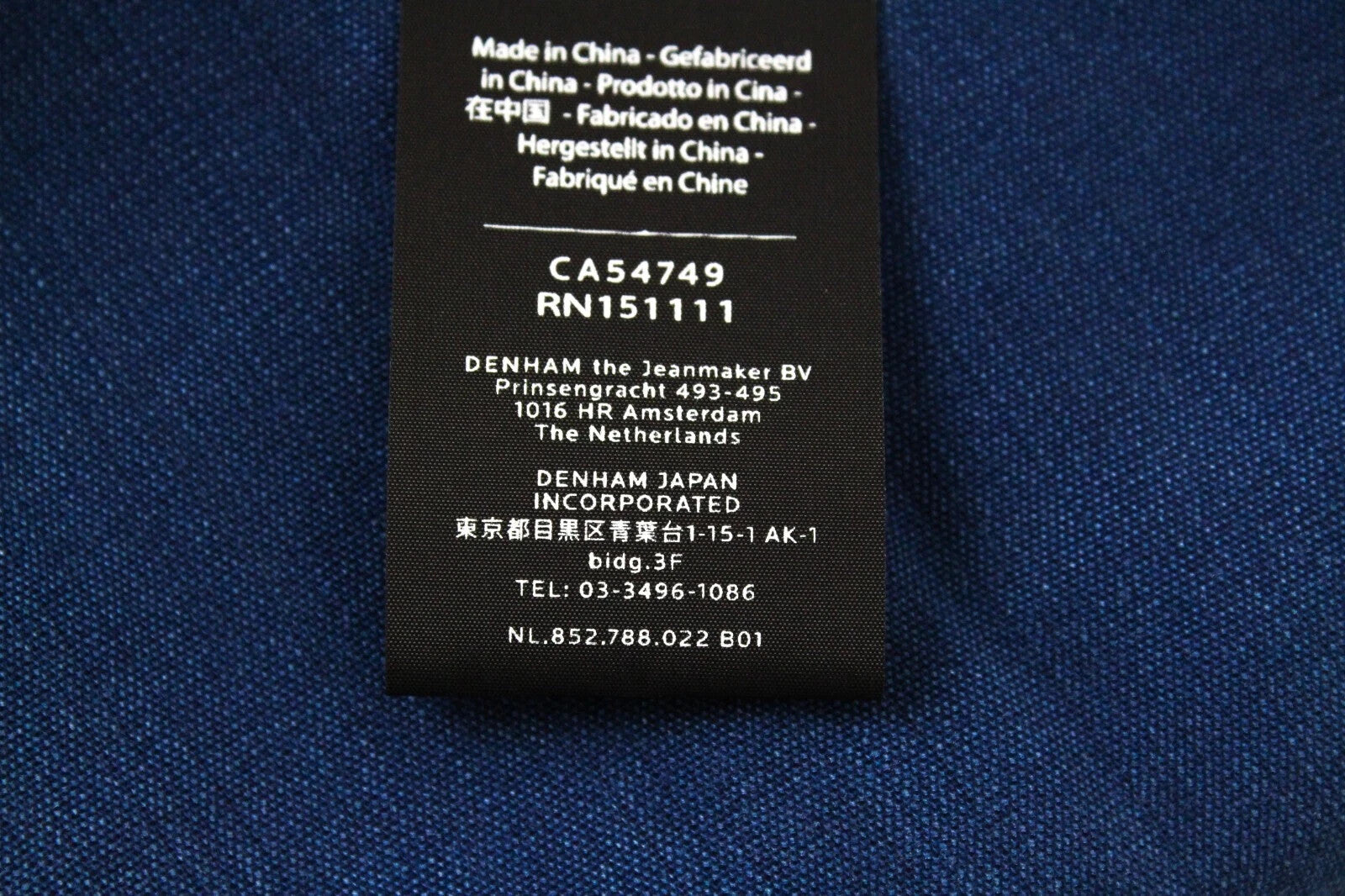 DENHAM Painters moteriški marškinėliai ilgomis rankovėmis, mėlyni, su sagomis apykakle, M dydžio 