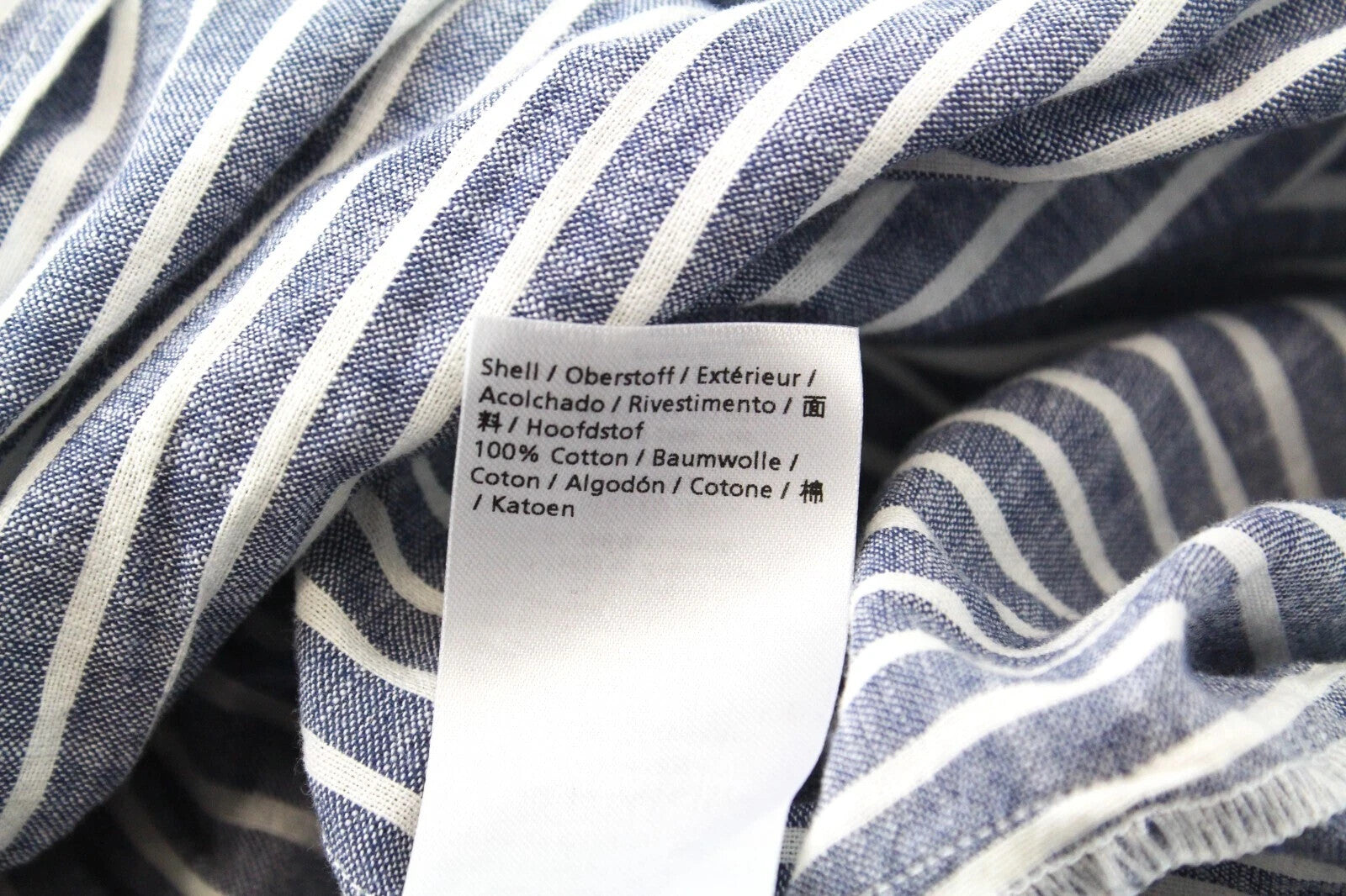 DENHAM Ellen moteriška suknelė XS dydžio, mėlyna dryžuota, trumpomis rankovėmis, medvilninė, sagomis užsegama. 