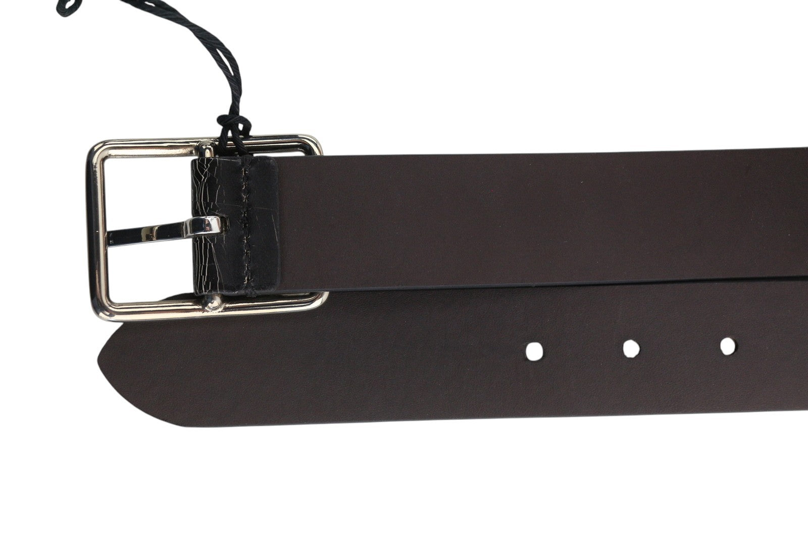 DIESEL B-Photo Men Belt 95 CM Reversible Leather Silver Tone Buckle Casual Black