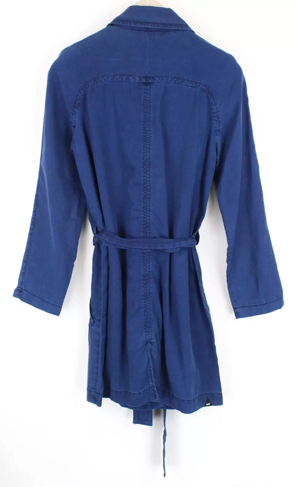 DENHAM moteriškas paltas XS, mėlynas, su diržu, lengvas, dvieilis, vasarinis 